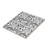 Zwart-wit hart Abstract Tegeltje (Zijkant)