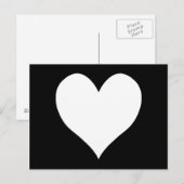 Zwart-wit hart briefkaart (Voorkant / Achterkant)