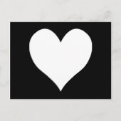 Zwart-wit hart briefkaart (Voorkant)