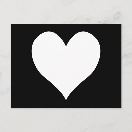 Zwart-wit hart briefkaart (Voorkant)