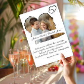 Zwart-wit hart bruid en bruidegom foto bruiloft kaart