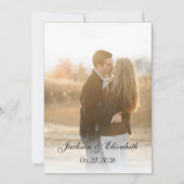 Zwart-wit hart bruid en bruidegom foto bruiloft kaart (Achterkant)