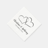 Zwart-wit Hart Custom Paper Napkin Servetten (Hoek)