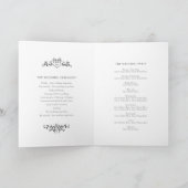 Zwart wit hart en blad monogram kunst bruiloft programma (Binnen)