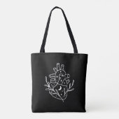 Zwart Wit Hart Esthetische Winkelen Tote Bag (Achterkant)