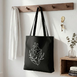 Zwart Wit Hart Esthetische Winkelen Tote Bag