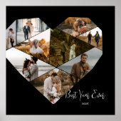 Zwart & Wit Hart Fotocollage 9 Foto's Poster (Voorkant)