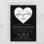 Zwart wit hart gelukkig ooit na feest kaart (Voorkant / Achterkant)