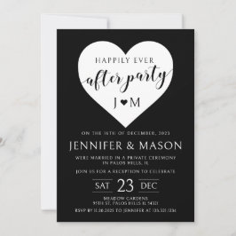 Zwart wit hart gelukkig ooit na feest kaart