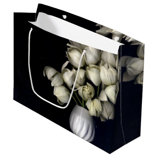 "Zwart wit hart" Groot Cadeauzakje (Voorkant Gekanteld)