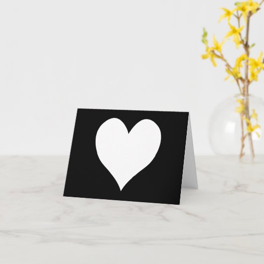 Zwart-wit hart kaart (Gele Bloem)