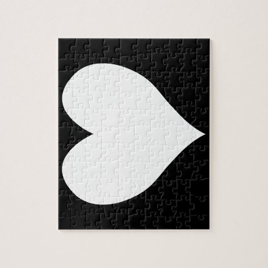 Zwart-wit hart legpuzzel (Verticaal)