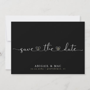 Zwart-wit Hart Lettertype Bewaar de datum Save The Date