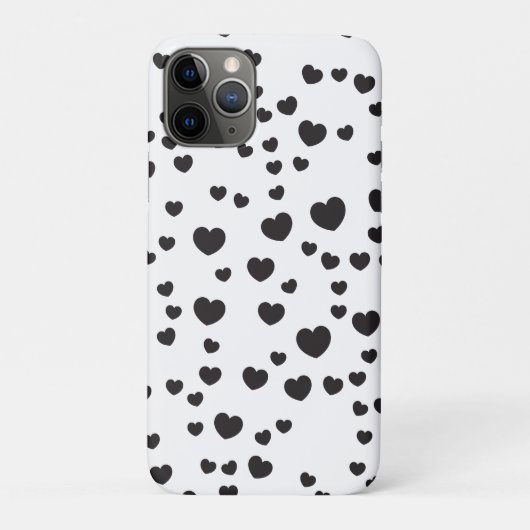 Zwart-wit hart Patroon kunst Case-Mate iPhone Case (Achterkant)
