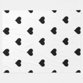 Zwart-wit hart romantische cadeau voor koppels fleece deken (Voorkant (Horizontaal))