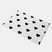 Zwart-wit hart romantische decor voor koppels deurmat (Schuin)
