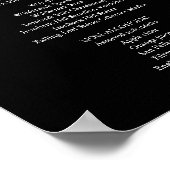 Zwart-Wit Hart Script Bar Menu Poster (Hoek)
