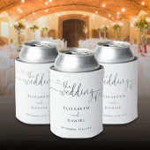 Zwart-wit hart script bruiloft blikjeskoeler