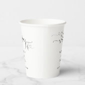 Zwart-wit hart script bruiloft papieren bekers (Rechts)