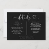 Zwart-Wit Hart Script Details Informatiekaart Kaart (Voorkant)
