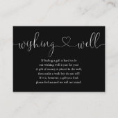 Zwart-wit hart script wens goed bruiloft informatiekaartje (Voorkant)