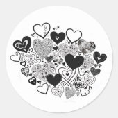 Zwart-wit hart stickers (Voorkant)