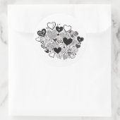 Zwart-wit hart stickers (Tas)