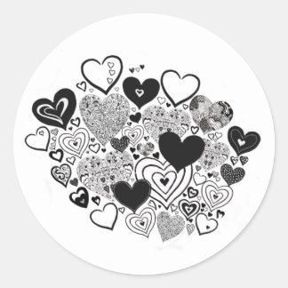 Zwart-wit hart stickers