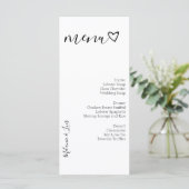 Zwart Wit Hart Trouwmenu  Menu (Staand voorkant)