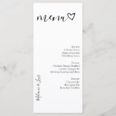 Zwart Wit Hart Trouwmenu  Menu (Voorkant)