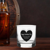 Zwart wit hart Valentijnsdag Whisky Glas