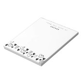 Zwart wit hart vanaf het bureau van gepersonalisee notitieblok (Linkerzijde)