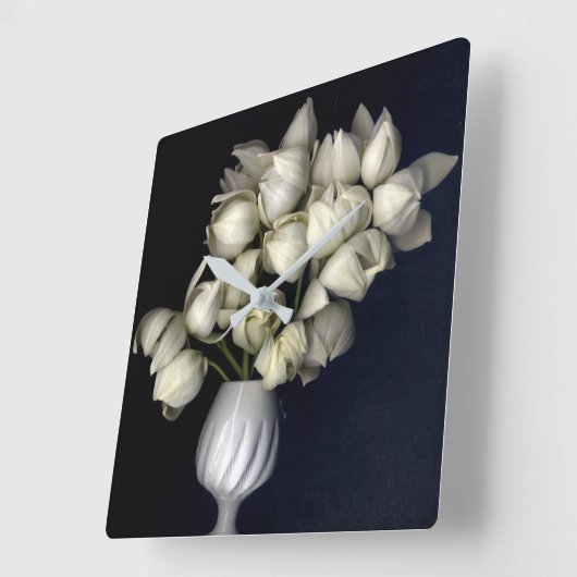 "Zwart wit hart" Vierkante Klok (Hoek)