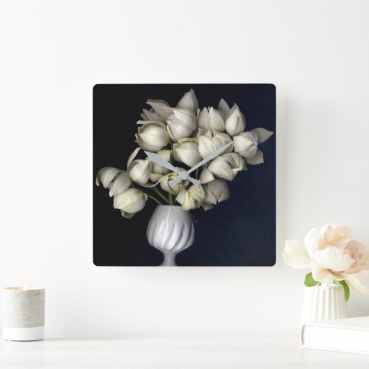 "Zwart wit hart" Vierkante Klok (Huis)