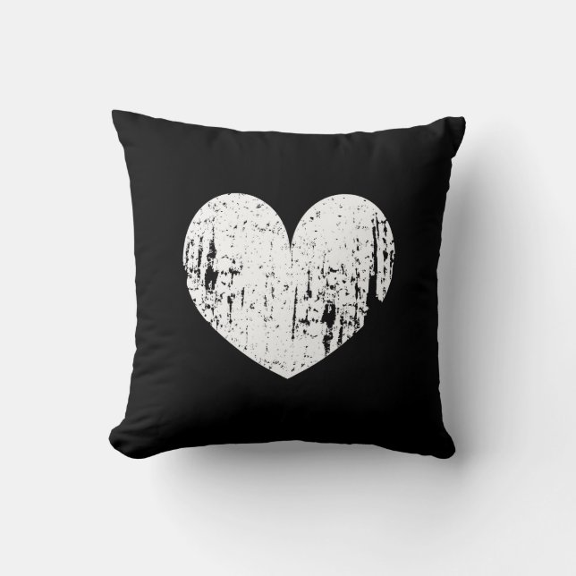  zwart-wit hart werpt kussen op het kussen (Voorkant)
