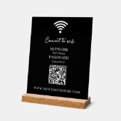 Zwart Wit Hart WiFi Acryl Bord (Hoek)