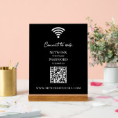 Zwart Wit Hart WiFi Acryl Bord (Huwelijk)