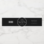 Zwart-wit hart zeep product label waterfles etiket (Enkel label)