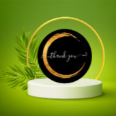 Zwart wit Hartelijk dank Gold Lijst Modern Ronde Sticker