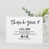 Zwart-wit Hartelijk dank Medium invoegen Kaart (Staand voorkant)