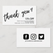 Zwart-wit Hartelijk dank Visitekaartje (Voorkant / Achterkant)