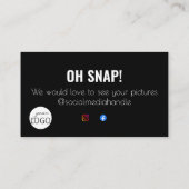 Zwart-wit Hartelijk dank voor de sociale media Bus Visitekaartje (Achterkant)