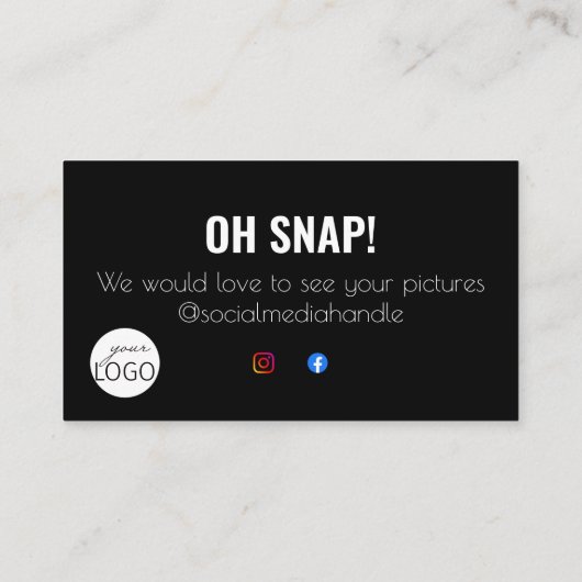 Zwart-wit Hartelijk dank voor de sociale media Bus Visitekaartje (Achterkant)