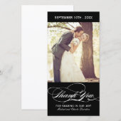 Zwart-wit - Hartelijk dank voor uw fotokaart (4x8) Bedankkaart (Voorkant / Achterkant)