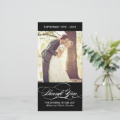 Zwart-wit - Hartelijk dank voor uw fotokaart (4x8) Bedankkaart (Staand voorkant)