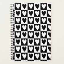 Zwart-wit harten Liefde Planner Notitieboek