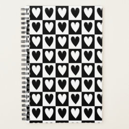 Zwart-wit harten Liefde Planner Notitieboek