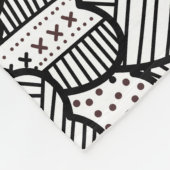 Zwart wit harten patronen fleece deken (Hoek)