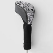 Zwart wit harten patronen golfheadcover (Schuin)