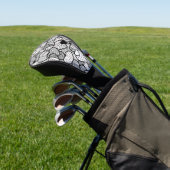 Zwart wit harten patronen golfheadcover (Insitu)